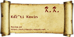 Kóti Kevin névjegykártya